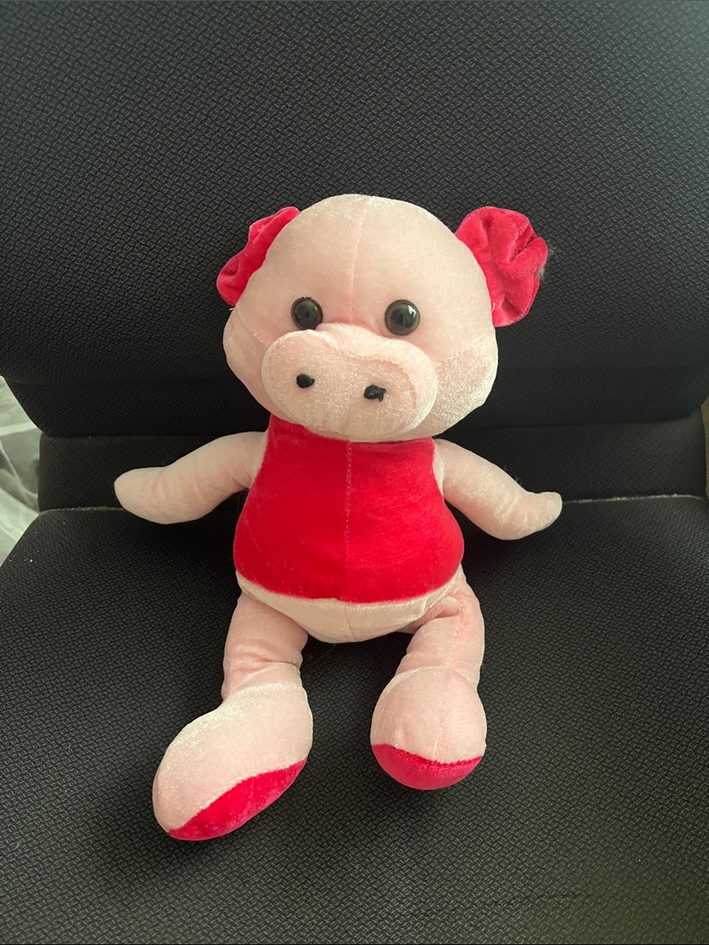 Kellytoy Pink Piglet Plush with Red Outfit